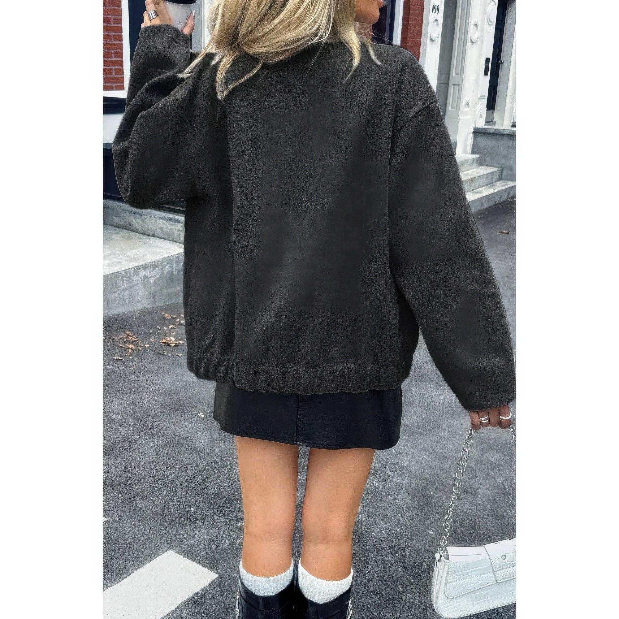Solid Pockets Brushed Bomber Jacket | Mixtshop LLC