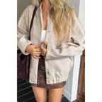 Solid Pockets Brushed Bomber Jacket | Mixtshop LLC