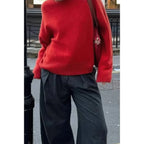 Solid Knit O Neck Long Sleeves Pullover Sweater | Mixtshop LLC