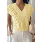 Solid V Neck Sleeveless Knit Loose Vest | Mixtshop LLC