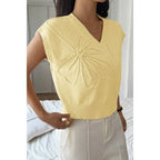 Solid V Neck Sleeveless Knit Loose Vest | Mixtshop LLC