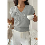 Solid V Neck Sleeveless Knit Loose Vest | Mixtshop LLC