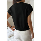 Solid V Neck Sleeveless Knit Loose Vest | Mixtshop LLC