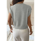 Solid Sleeveless Knit Loose Fit Vest | Mixtshop LLC