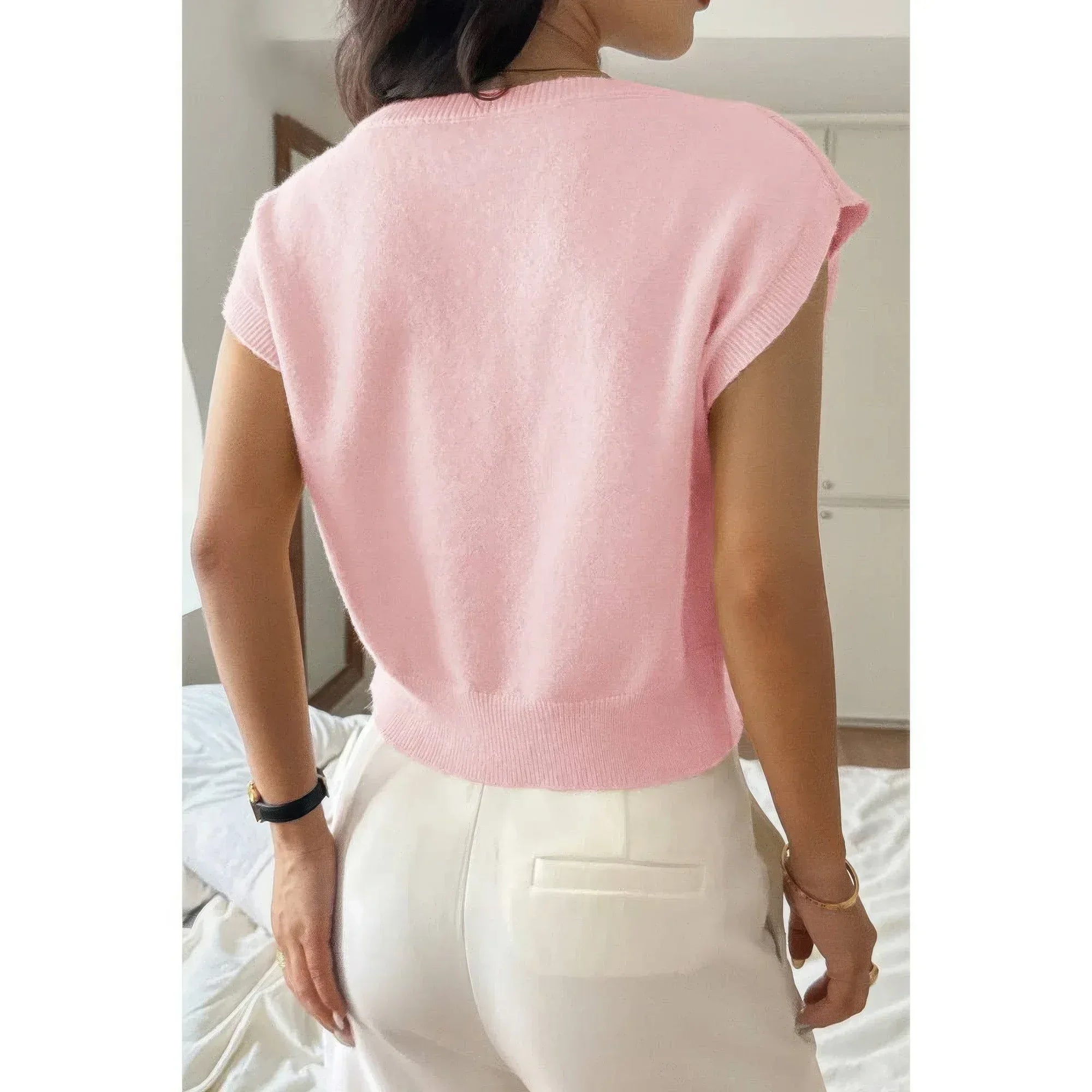 Solid Sleeveless Knit Loose Fit Vest | Mixtshop LLC