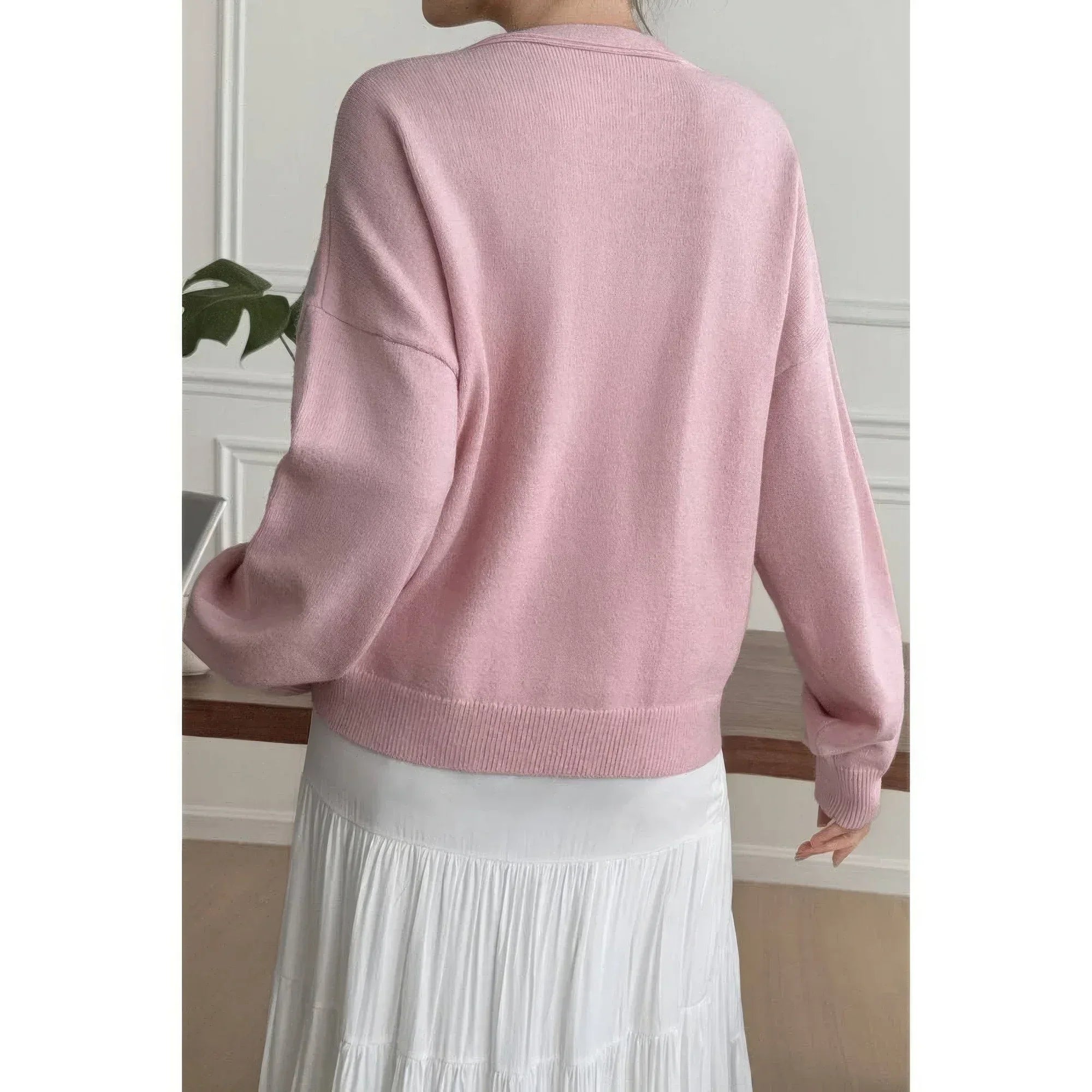 Solid Knit Button Down Pocket Loose Sweater | Mixtshop LLC