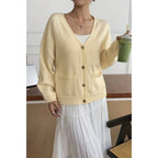 Solid Knit Button Down Pocket Loose Sweater | Mixtshop LLC