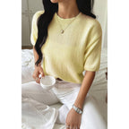 Round Neck Knit Drop Shoulder Loose Sweater | Mixtshop LLC