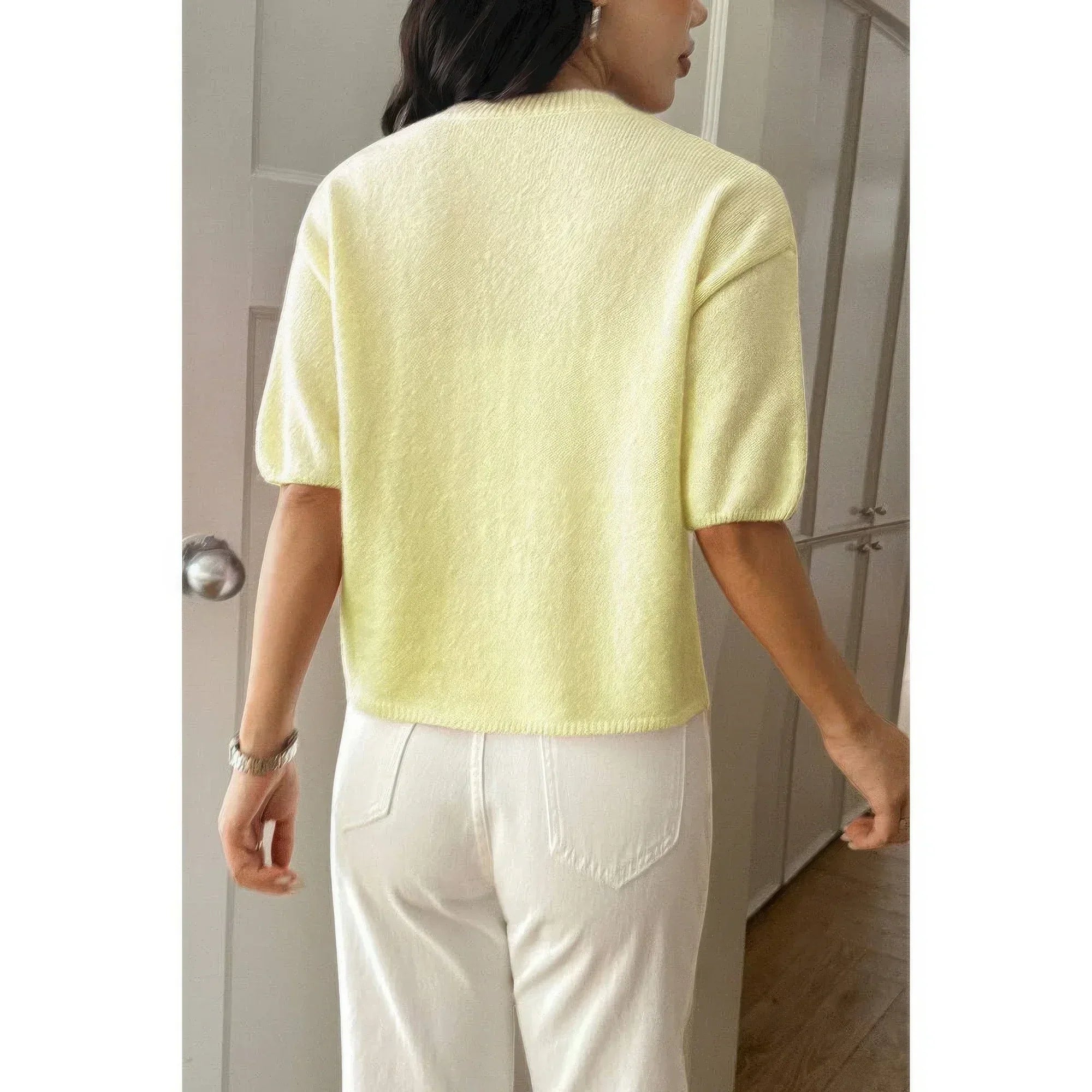 Round Neck Knit Drop Shoulder Loose Sweater | Mixtshop LLC
