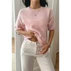 Round Neck Knit Drop Shoulder Loose Sweater | Mixtshop LLC