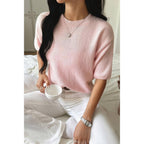 Round Neck Knit Drop Shoulder Loose Sweater | Mixtshop LLC