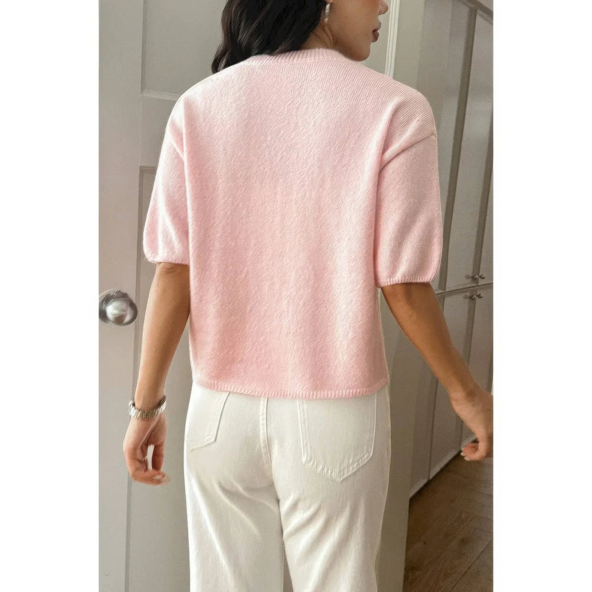 Round Neck Knit Drop Shoulder Loose Sweater | Mixtshop LLC