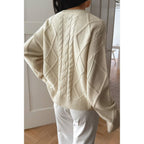 Solid Knit Crewneck Long Sleeve Loose Sweater | Mixtshop LLC