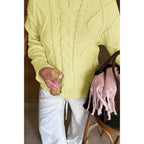 Solid Knit Crewneck Long Sleeve Loose Sweater | Mixtshop LLC