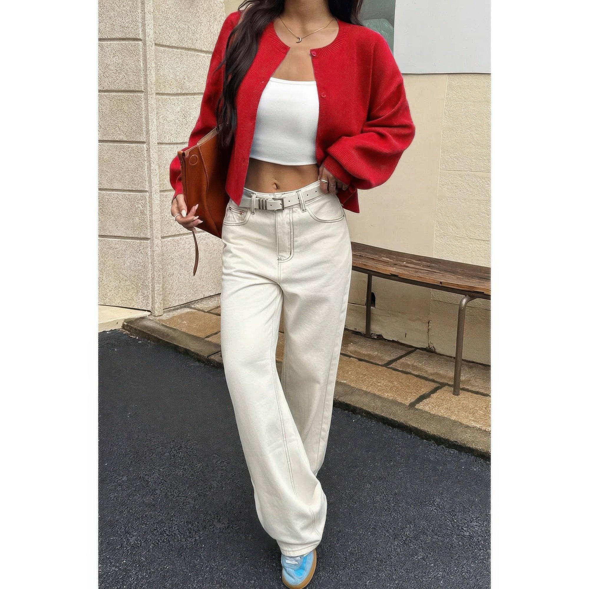 Knit Solid Round Neck Button Down Cardigan | Mixtshop LLC
