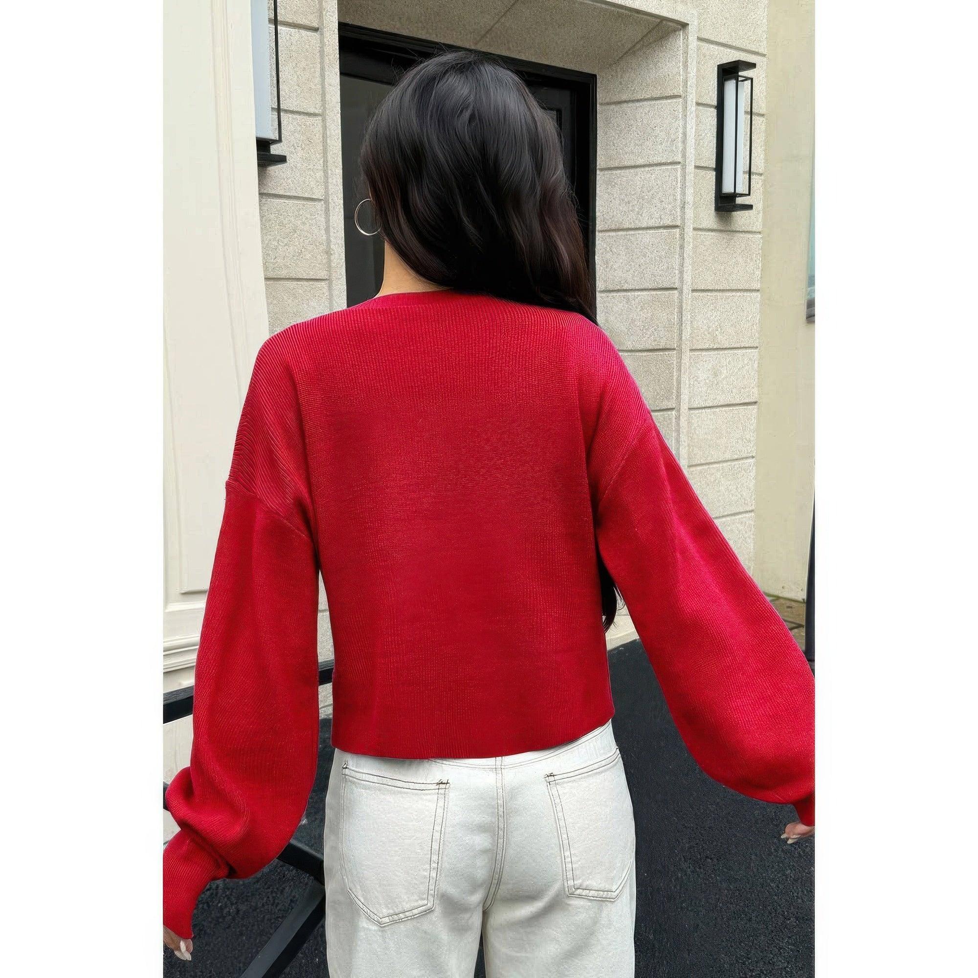 Knit Solid Round Neck Button Down Cardigan | Mixtshop LLC