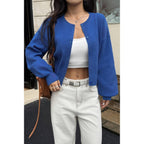 Knit Solid Round Neck Button Down Cardigan | Mixtshop LLC