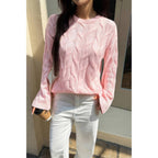 Solid Round Neck Knit Loose Sweater | Mixtshop LLC