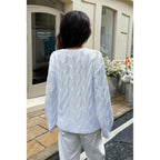 Solid Round Neck Knit Loose Sweater | Mixtshop LLC