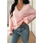 Solid Round Neck Knit Loose Sweater | Mixtshop LLC