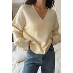 Solid Round Neck Knit Loose Sweater | Mixtshop LLC