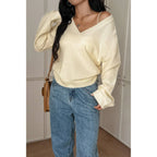 Solid Round Neck Knit Loose Sweater | Mixtshop LLC