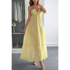 Solid Halter Muse Tiered Ruffle Long Dress | Mixtshop LLC