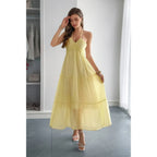 Solid Halter Muse Tiered Ruffle Long Dress | Mixtshop LLC