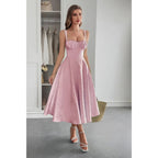 Solid Floral Jacquard Lace High Waist Dress | Mixtshop LLC