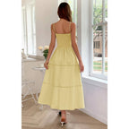 Solid Button Decor Pintuck Eyelet Shirred Dress | Mixtshop LLC