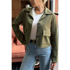Solid Suit Lapel Faux Suede Leather Jacket | Mixtshop LLC