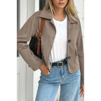 Solid Suit Lapel Faux Suede Leather Jacket | Mixtshop LLC