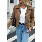 Solid Suit Lapel Faux Suede Leather Jacket | Mixtshop LLC