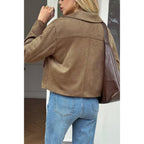 Solid Suit Lapel Faux Suede Leather Jacket | Mixtshop LLC