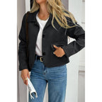 Solid Suit Lapel Faux Suede Leather Jacket | Mixtshop LLC
