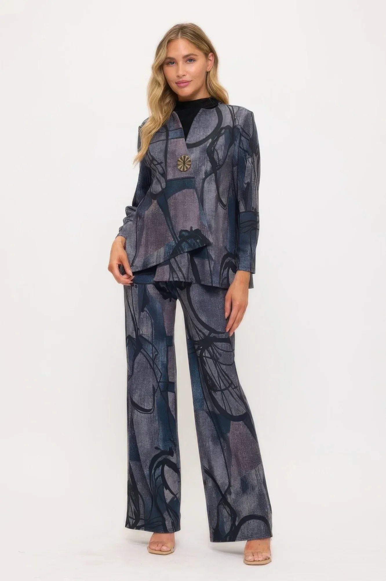 Challenge Print Wide Leg Pant | Mixtshop LLC Main image
