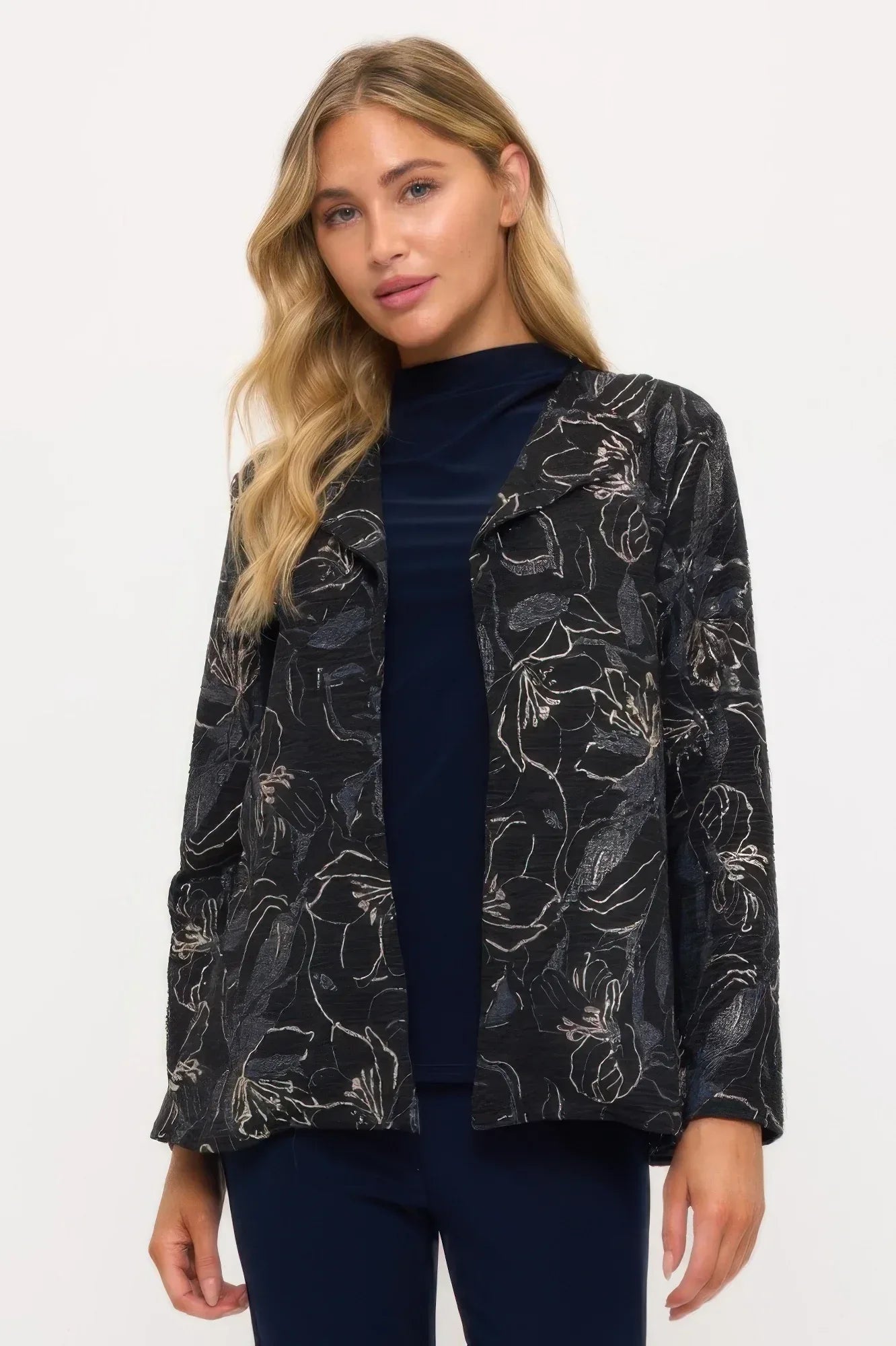 Fukuro Jacquard Open Front Jacket W/foil | Mixtshop LLC Main image