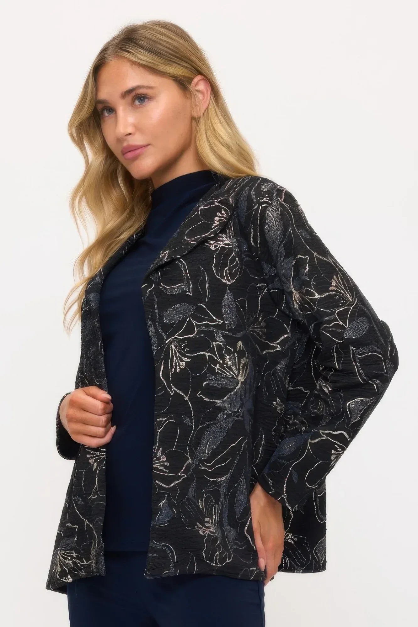 Fukuro Jacquard Open Front Jacket W/foil Secondary image