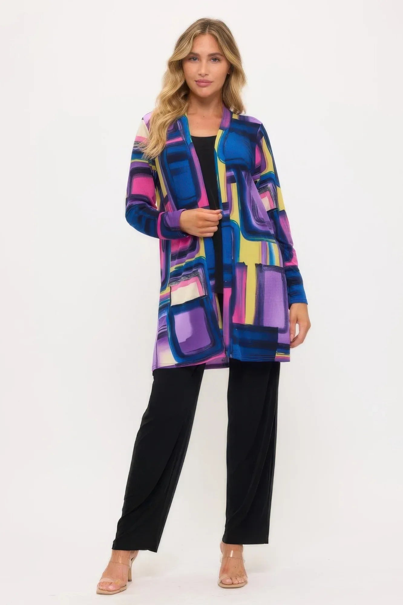 Long Sleeve Print Cardigan | Mixtshop LLC Main image