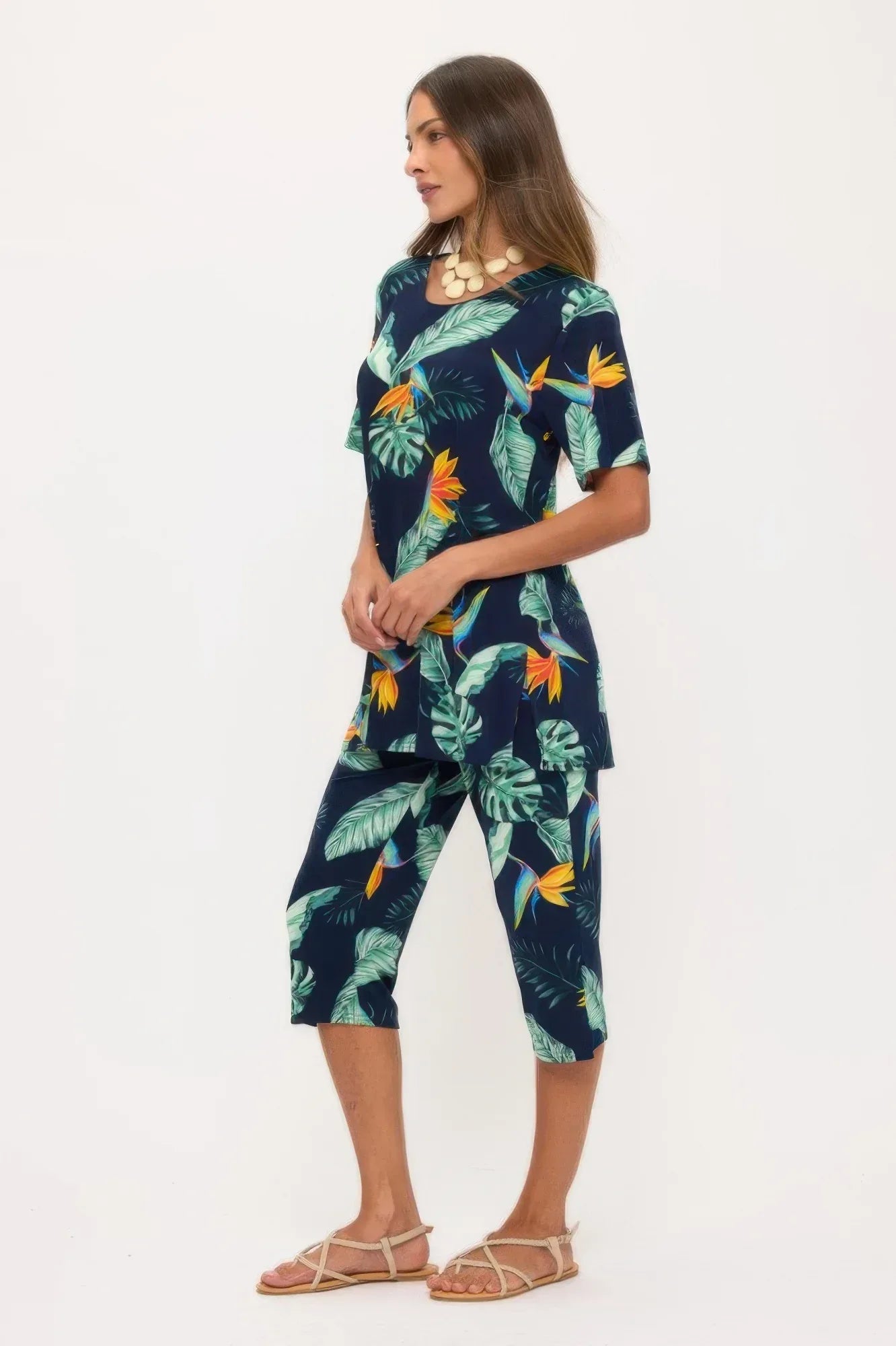 Print Bns Capri Pants Set | Mixtshop LLC