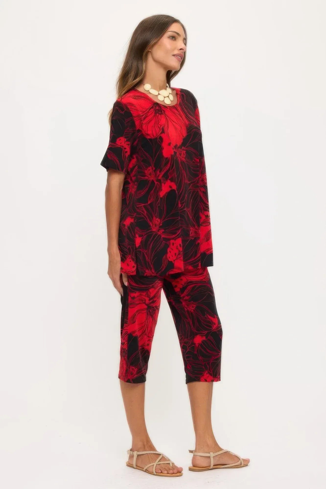 Print Bns Capri Pants Set | Mixtshop LLC