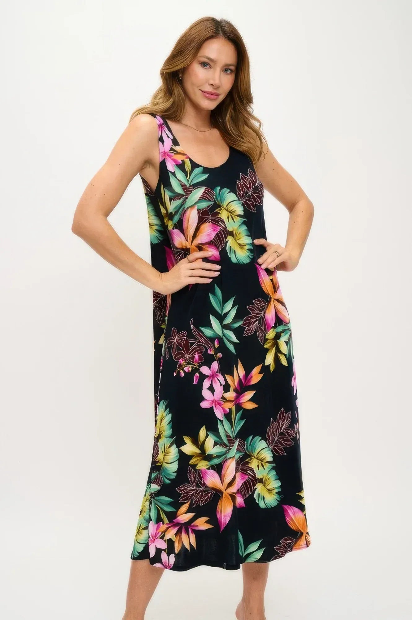 Plus Size Print Bns Tank Long Dress | Mixtshop LLC