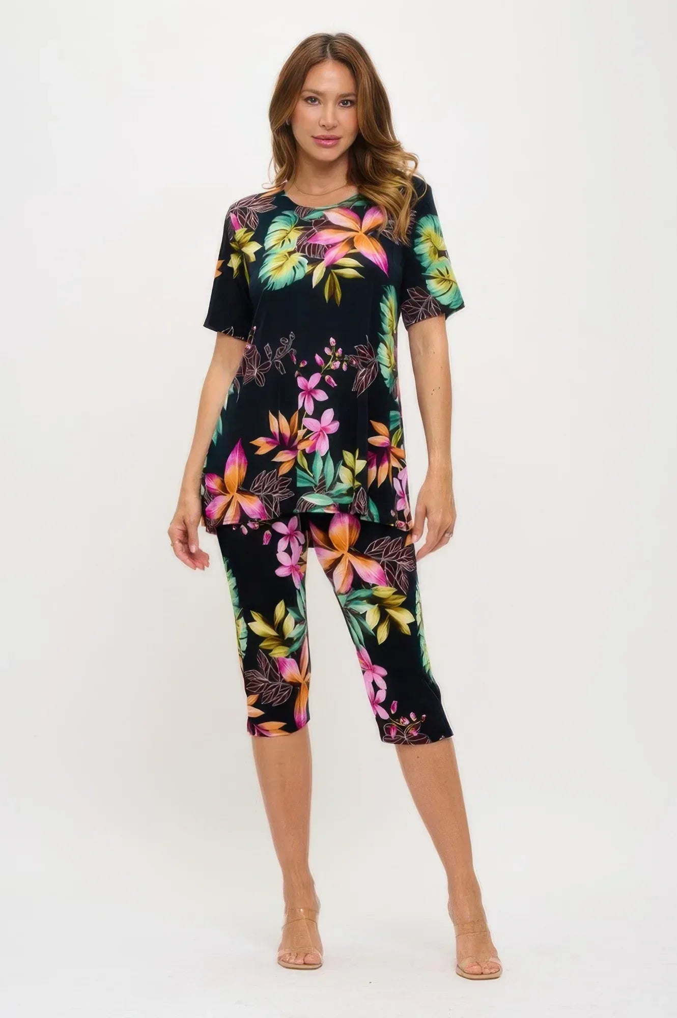 Plus Size Print Bns Capri Pants Set | Mixtshop LLC Main image