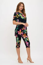 Plus Size Print Bns Capri Pants Set | Mixtshop LLC