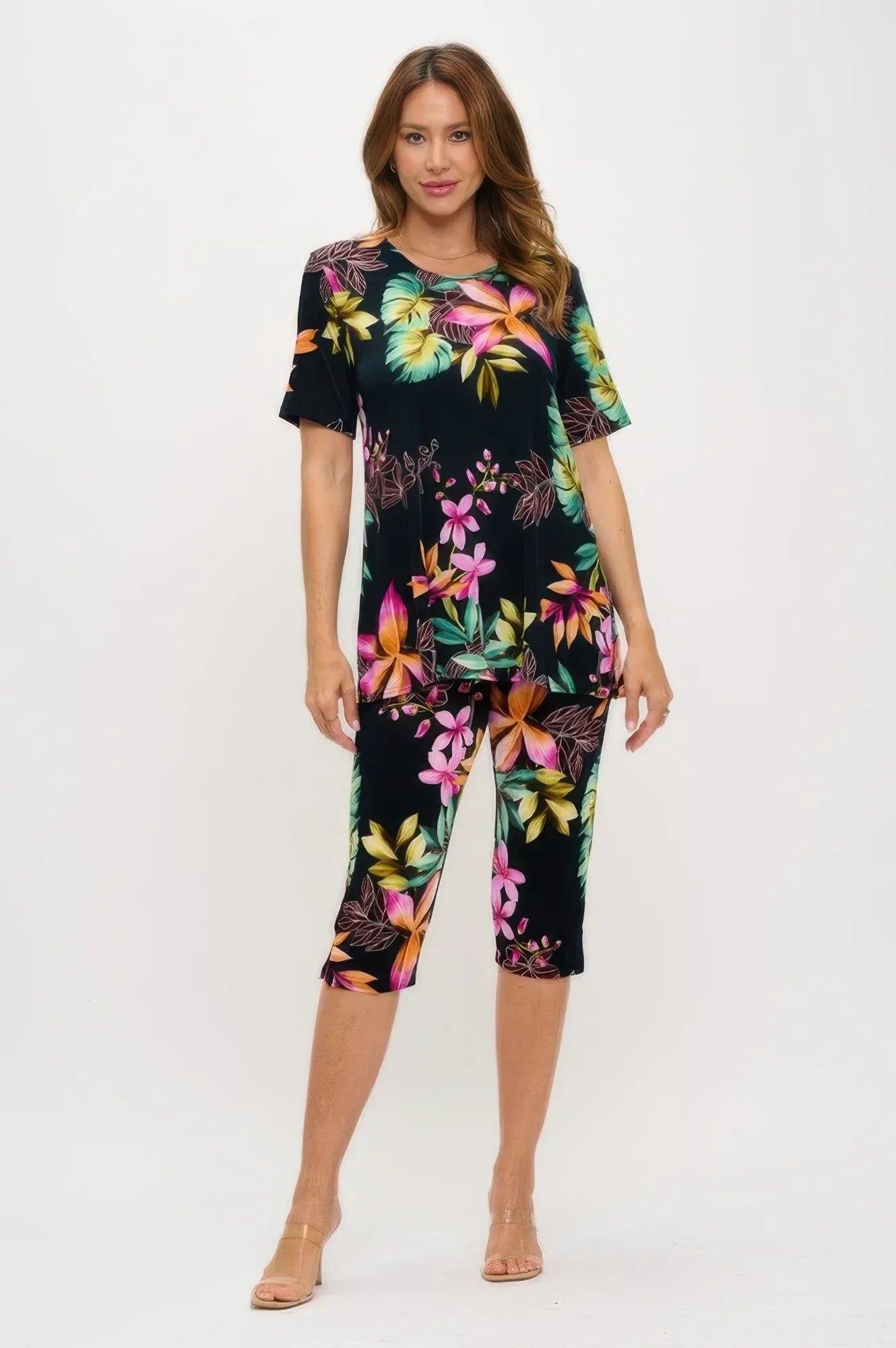 Plus Size Print Bns Capri Pants Set | Mixtshop LLC
