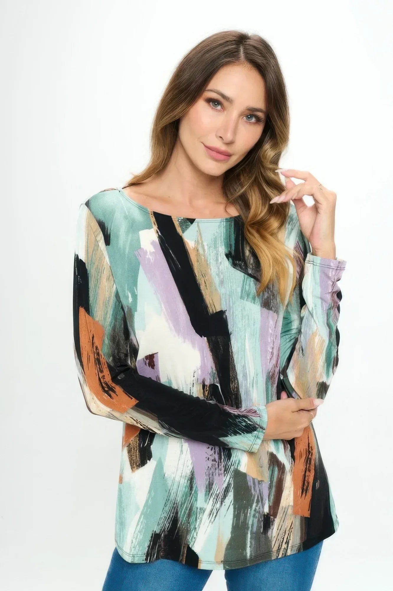 Bns High And Low Top Brushstroke Print Secondary image