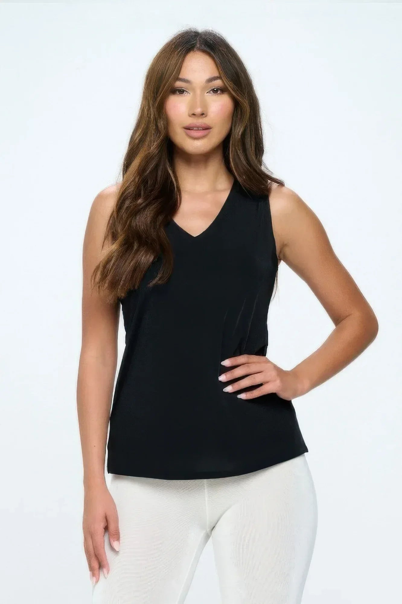Plus Size Bns V-neck Bias Tank | Mixtshop LLC