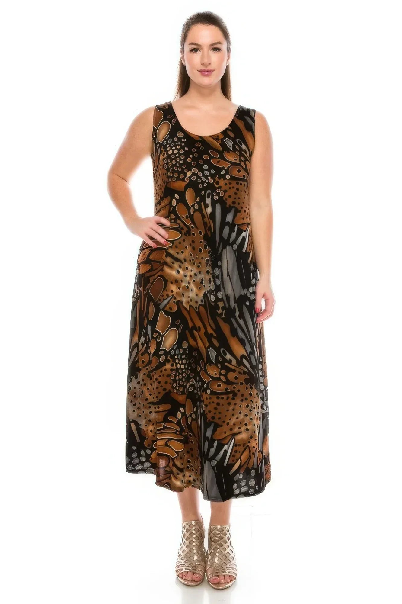 Stretchy Abstract Print Maxi Dress | Mixtshop LLC