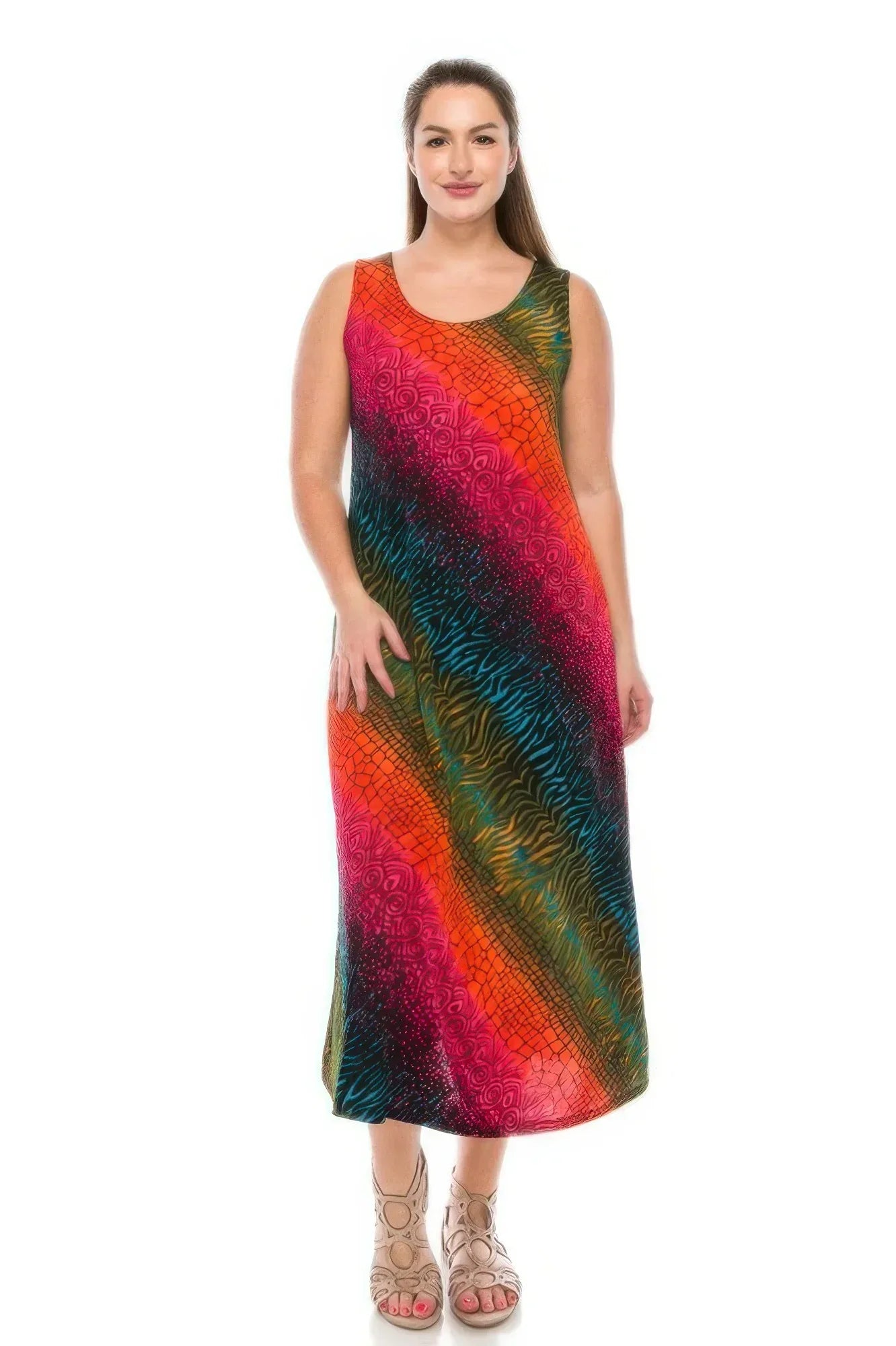 Abstract Print Stretchy Maxi Dress | Mixtshop LLC