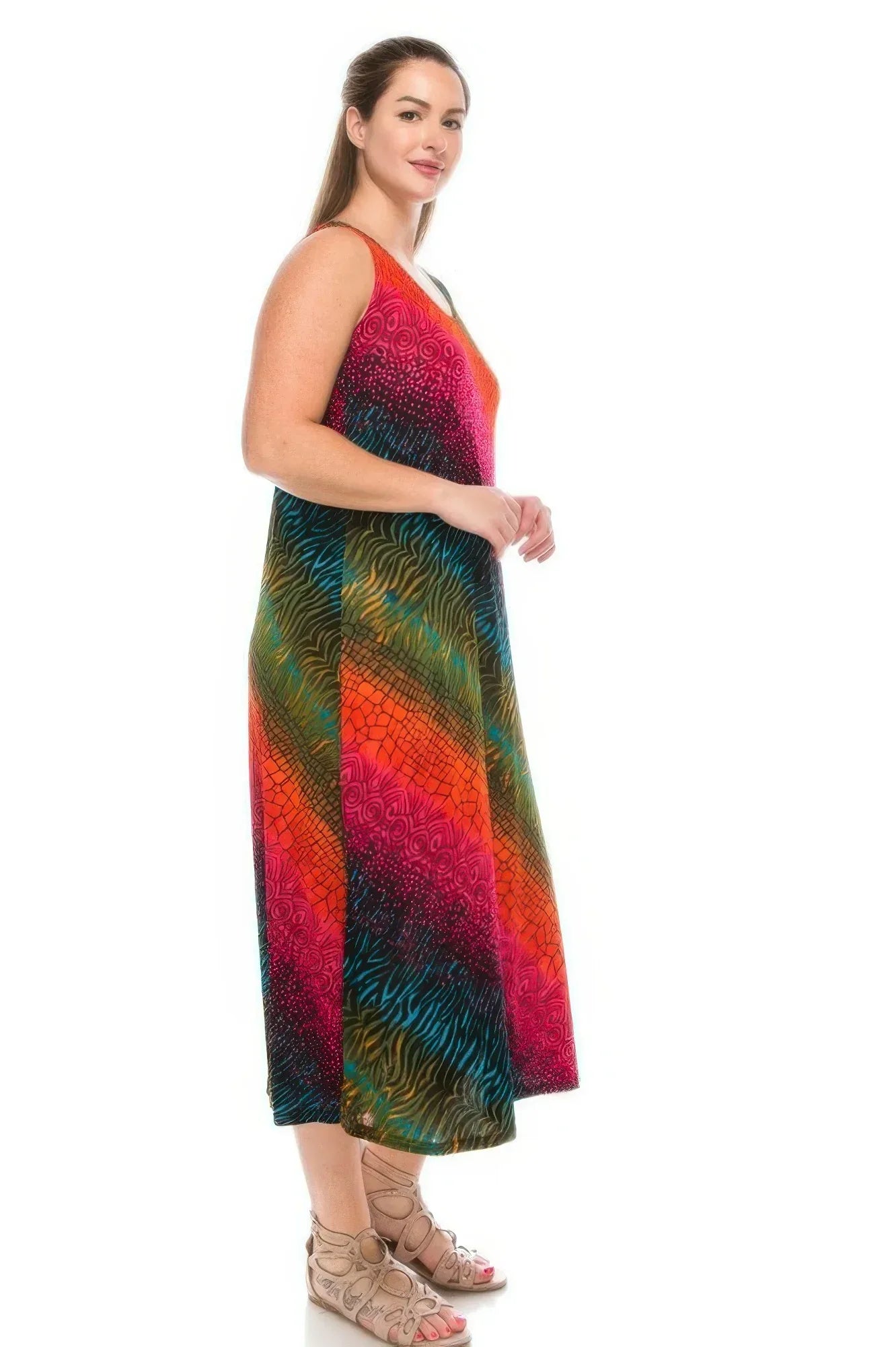 Abstract Print Stretchy Maxi Dress | Mixtshop LLC
